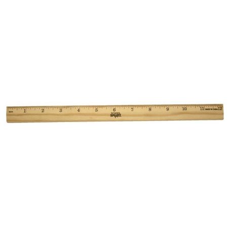 SCHOOL SMART School Smart 081893 Single Beveled Plain Edge Wood Scale Ruler; 0.063 In. Scaled; Clear Lacquer 81893